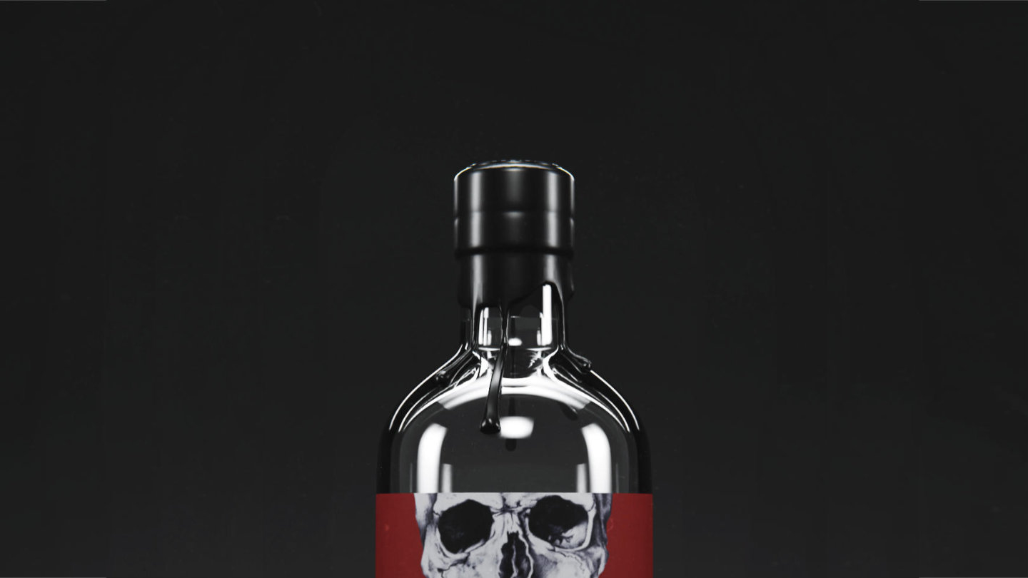 DeathGin TopImg - Death gin 3D product visualization - Sonny Nguyen