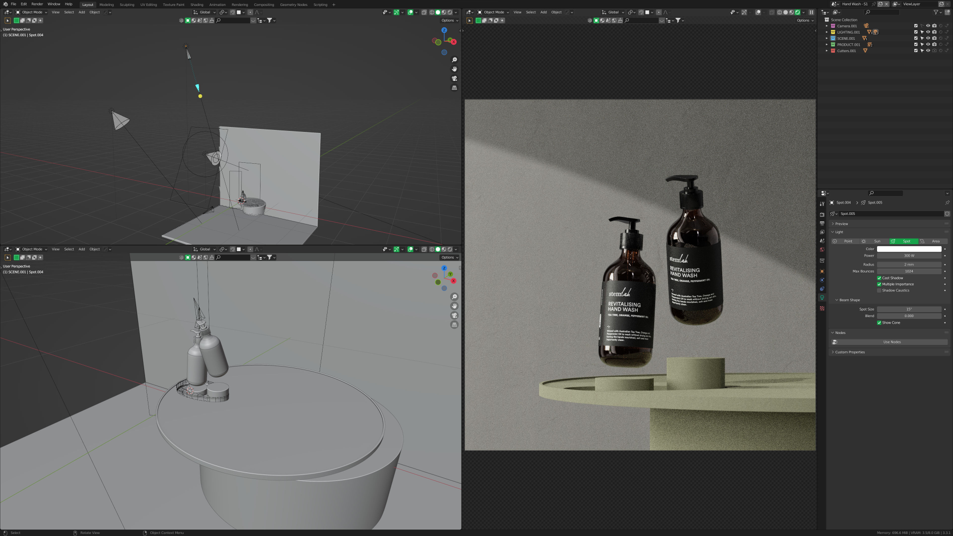 Stemlab Hand Wash Life Style Shot BTS 1 - Stemlab Retialising Body Wash and Hand Wash CGI product shooting - Sonny Nguyen